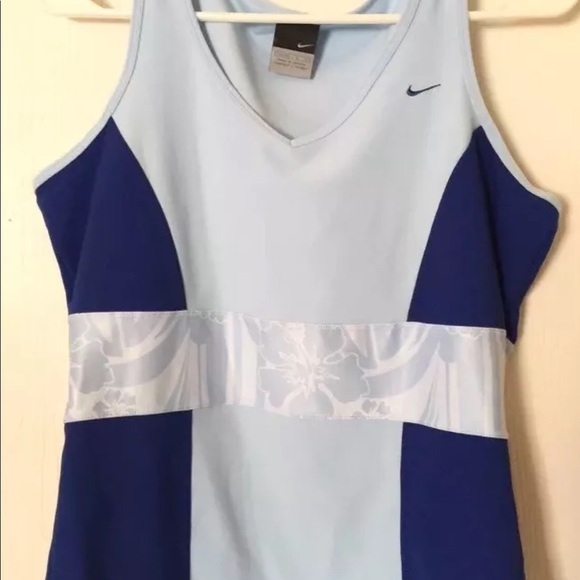 Womens Nike Sport Performance Blue Tank Top Sz L - Picture 1 of 7